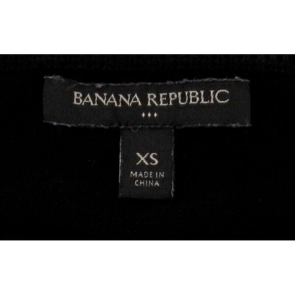 Banana Republic Sweater Womens XS Black Pleated Neckline 3/4 Sleeve Pullover - Picture 5 of 10